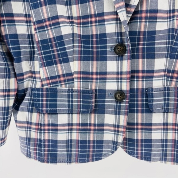 HOLLISTER TATAN PLAID Size Med Retail $79 Bettys Blue Blazer - Picture 8 of 9